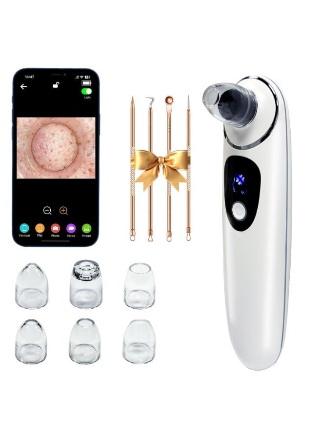 general 2025 Pore Vacuum with Camerafor, USB Rechargeable Blackhead Remover Vacuum,3 Levels Adjustable Pore Vacuum Blackhead Remover, 6 Suction Heads,Face Vacuum Pore Cleanser for Women & Men-Light Purple - Image 1